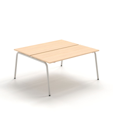 Narbutas ROUND – Office Table, Color Maple with Round Metal Legs, various options for organizing workplaces | Computer Desk