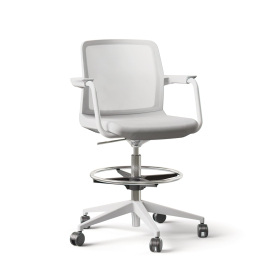 Narbutas Wind – Office Chair with Low-Backed, Color Grey with Aluminum Base, Lumbar Support | Work Environments