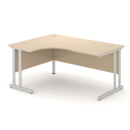 Narbutas OPTIMA C – Office Table with a Console Base, Color Maple with Metal Legs, Functional Solution | Corporate Offices
